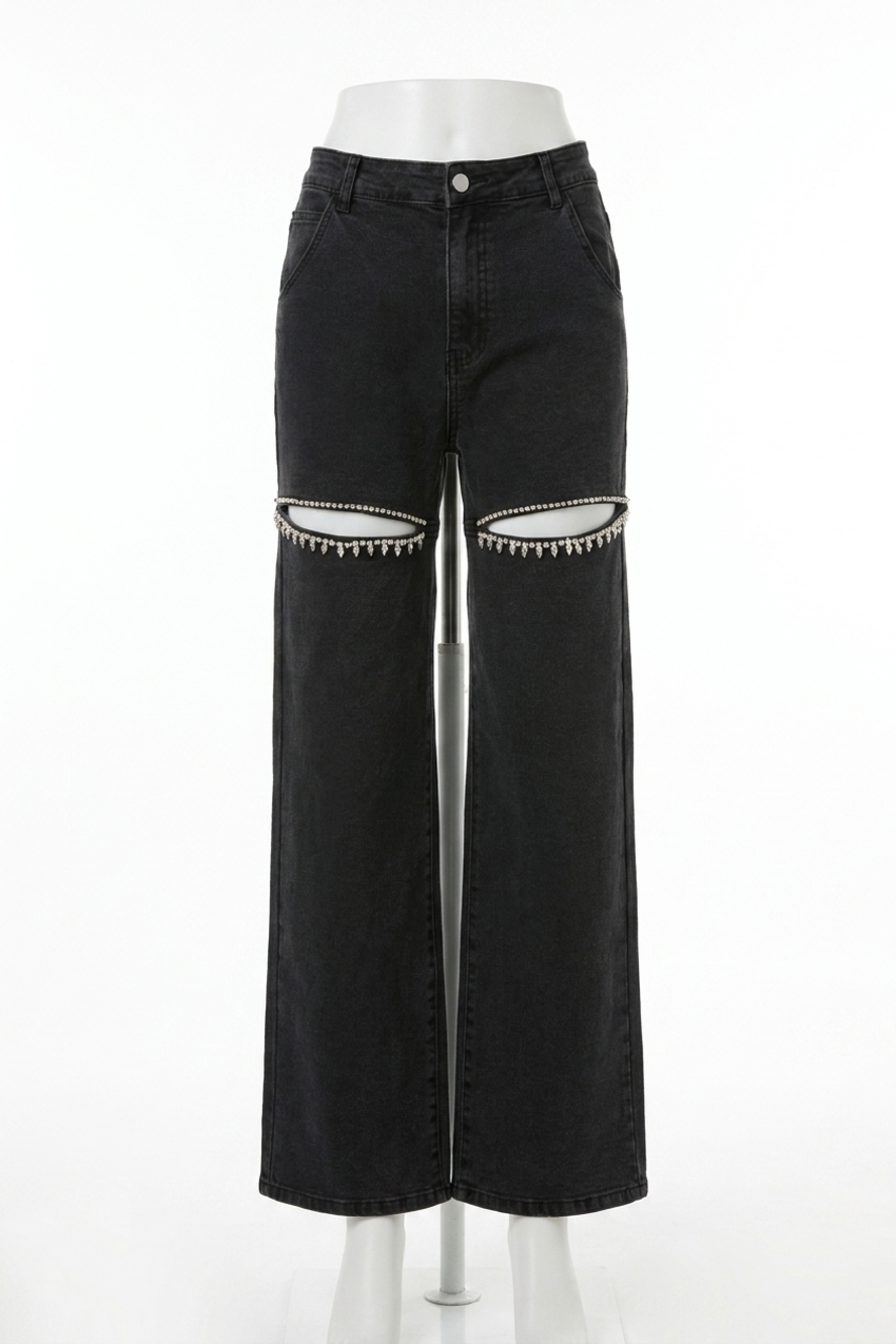 NEW STEVE MADDEN taylor wide-leg jeans in black